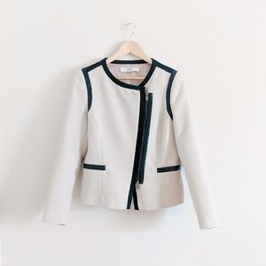 Cream blazer with black details